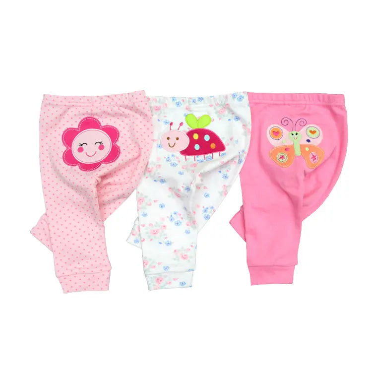 3/4/5PCS/LOT 100%Cotton Soft Girl Baby & Boy trousers Pants 0-24M