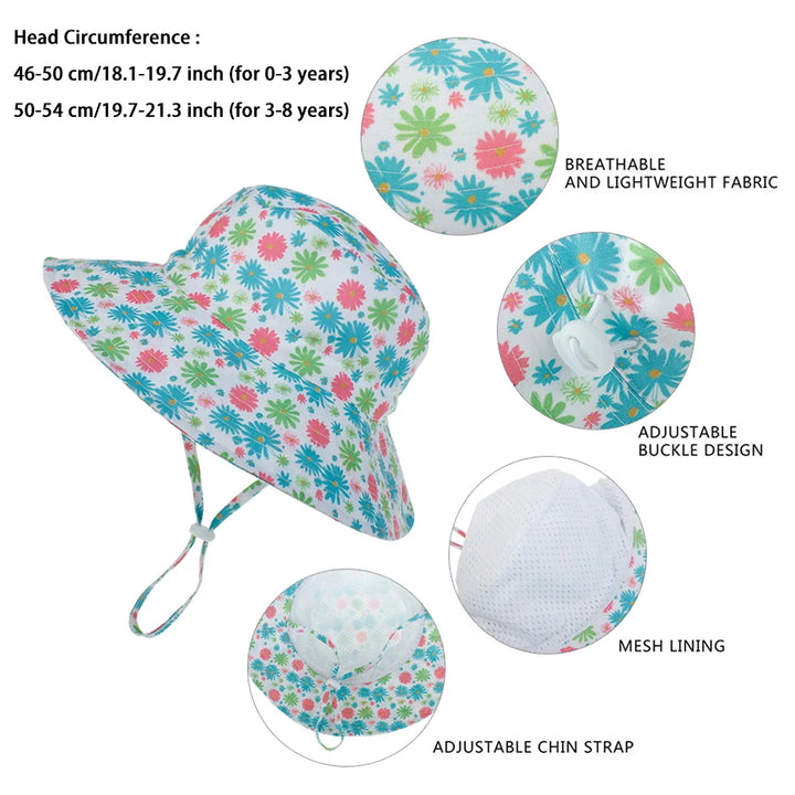 Baby Sun Hat For Girls and Boys Outdoor Cap 0-8 Years