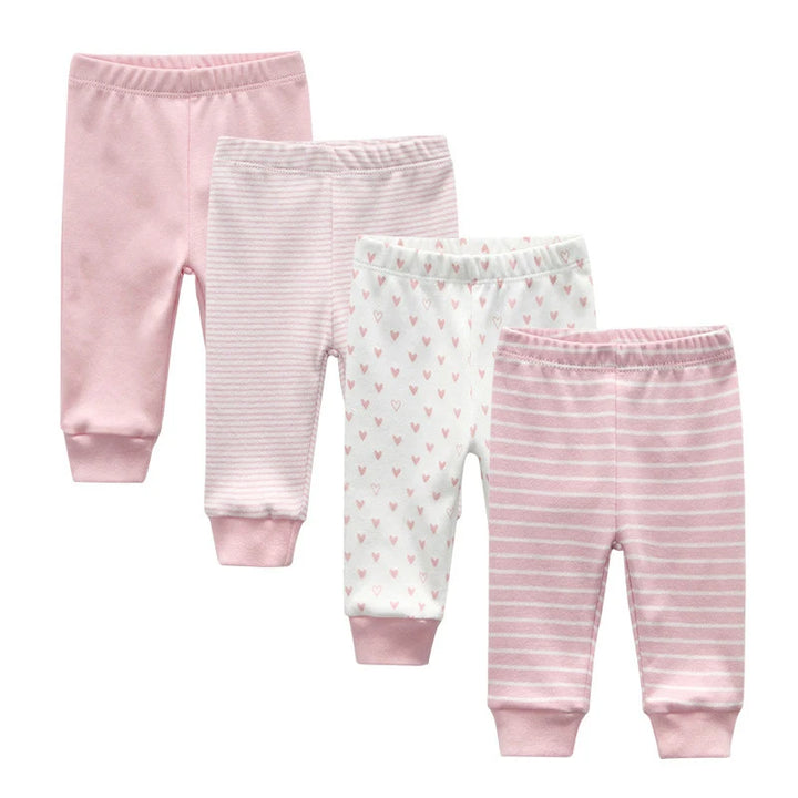 3/4/5PCS/LOT 100%Cotton Soft Girl Baby & Boy trousers Pants 0-24M