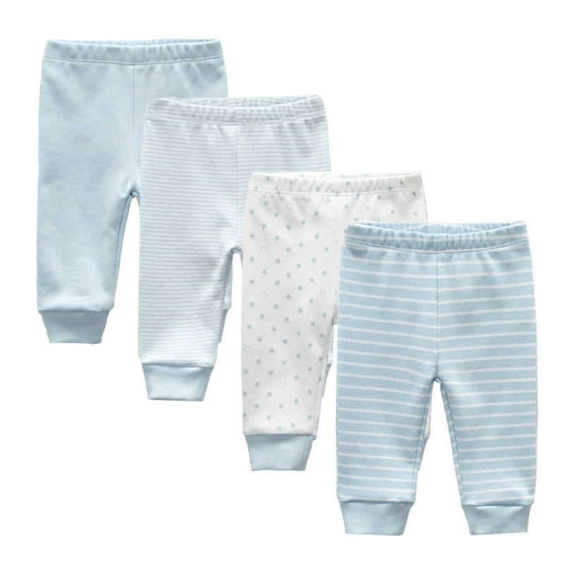 3/4/5PCS/LOT 100%Cotton Soft Girl Baby & Boy trousers Pants 0-24M