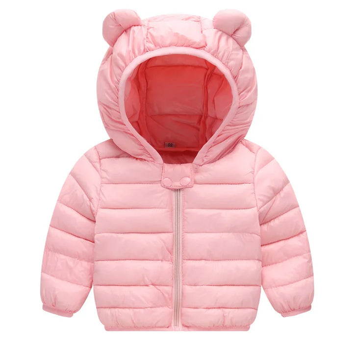 Boys Light Down Coat Girls Baby Warm Solid Color Hooded Jacket Autumn Winter New Children's Casual Fashion Outerwear 12M-5 Years