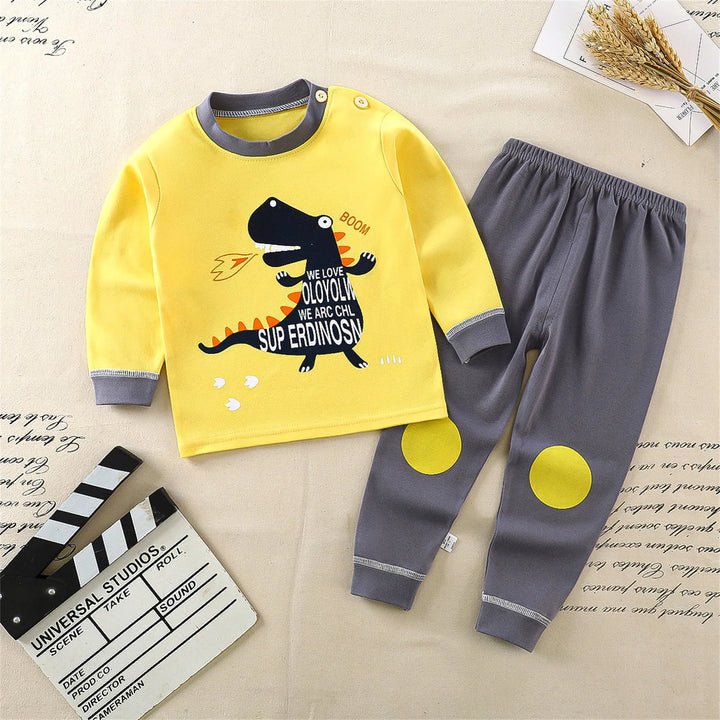 Toddler Kids Boys Girls Long Sleeve Pajamas Cartoon Tops