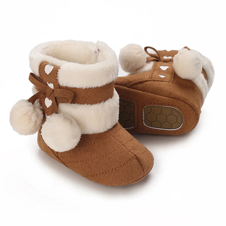 Newborn baby boy girl snow winter boots