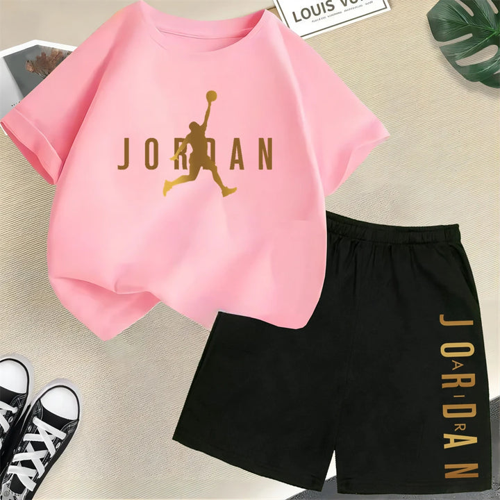 T-shirt Shorts 2pcs Set Kids Boy Girl Fashion Clothing