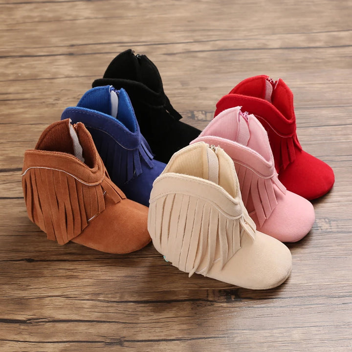 Baby Booties Vintage Tassel Anti-slip Sole Winter Warm Baby Boys Girls Shoes