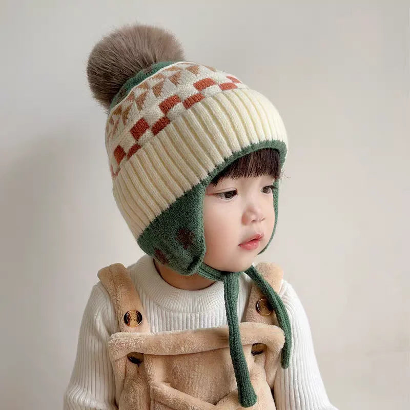 Girls Boys Bobble Kids Hat for Children 1-4Y