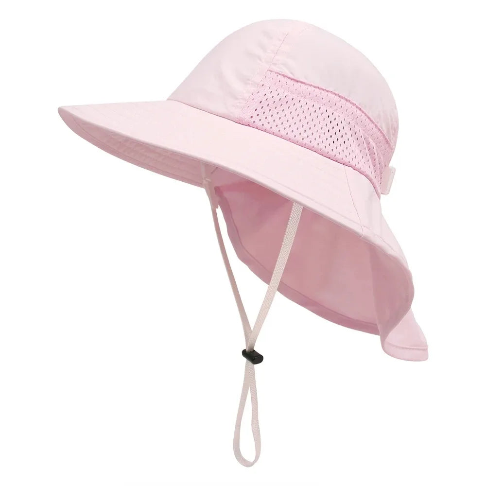 Neck Kids Bucket Hats for Girls Boys Adjustable 6M-6Y