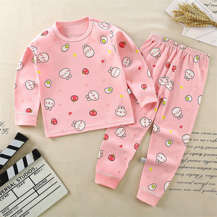 Toddler Kids Boys Girls Long Sleeve Pajamas Cartoon Tops