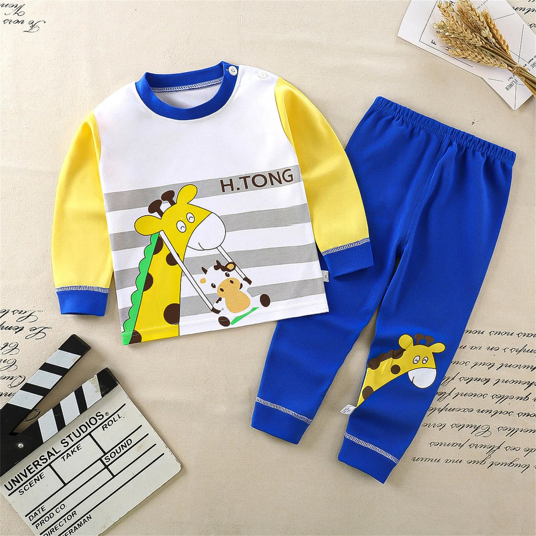 Toddler Kids Boys Girls Long Sleeve Pajamas Cartoon Tops