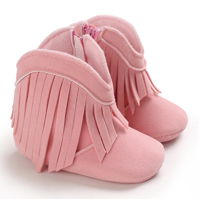 Baby Booties Vintage Tassel Anti-slip Sole Winter Warm Baby Boys Girls Shoes