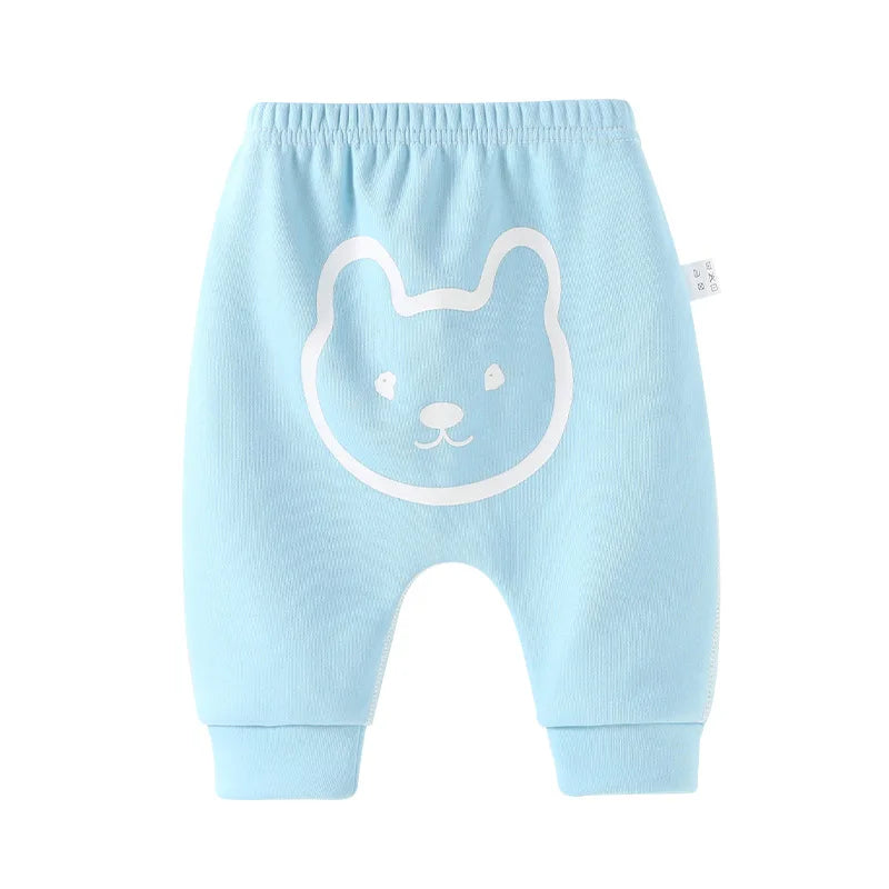 2024 Autumn Winter Newborn Girl Pp Pant Fleece Warm Kid Baby Girl Jogger Pant Cotton Bear Printed Elastic Waist Infant Girl Pant