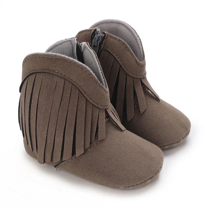 Baby Booties Vintage Tassel Anti-slip Sole Winter Warm Baby Boys Girls Shoes