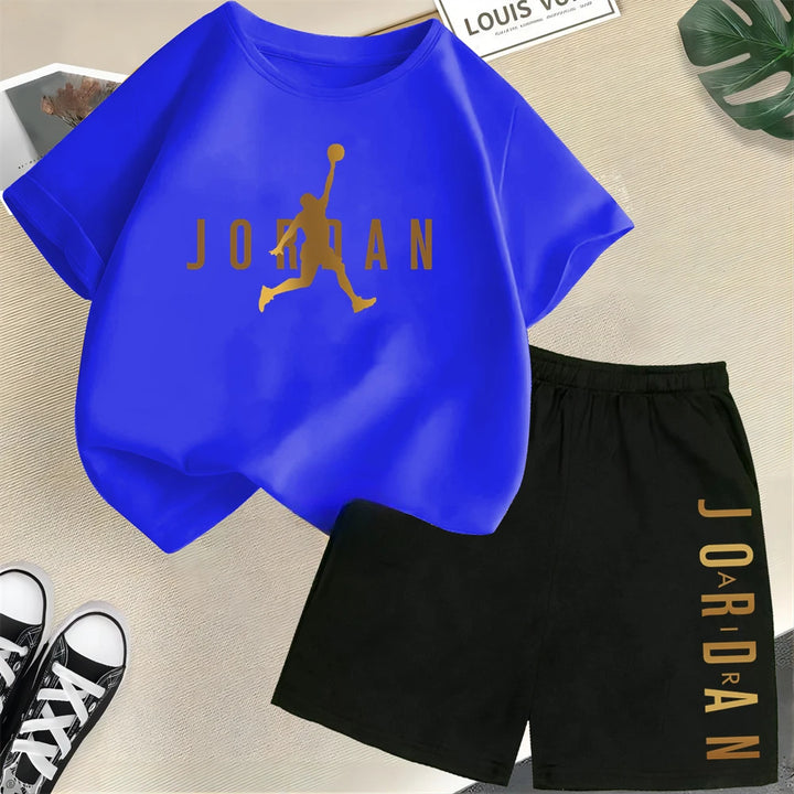 T-shirt Shorts 2pcs Set Kids Boy Girl Fashion Clothing