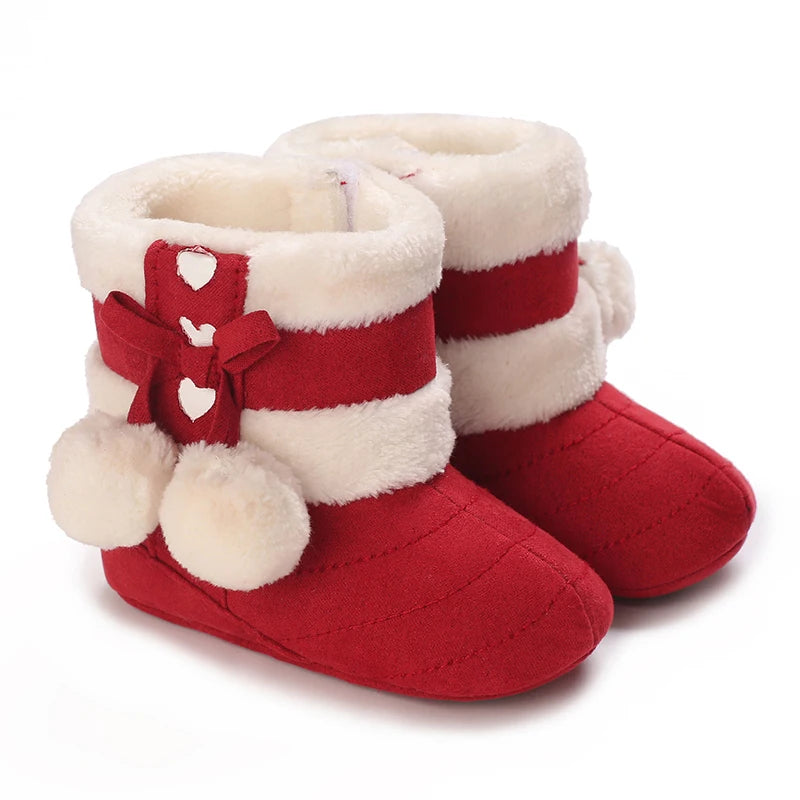 Newborn baby boy girl snow winter boots