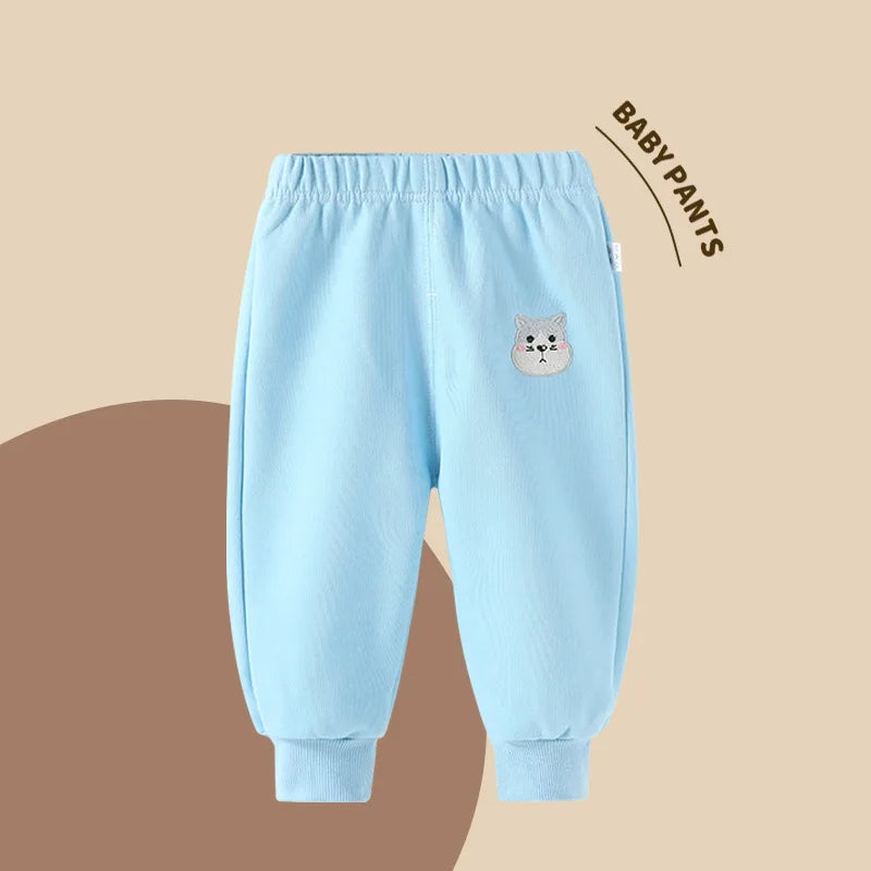 2024 Autumn Children Girl Sports Pant Cotton Cartoon Printed Infant Baby Girl Jogger Pant Loose Candy Color Casual Kid Girl Pant