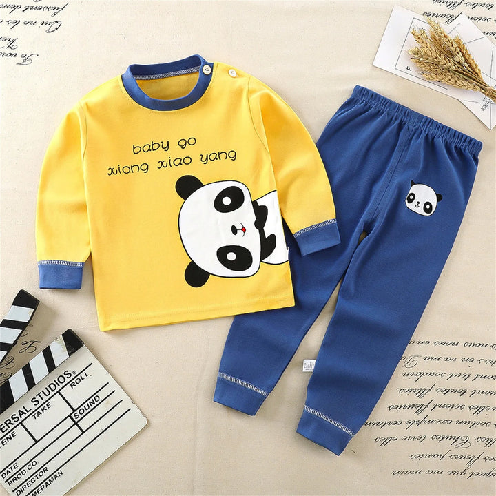 Toddler Kids Boys Girls Long Sleeve Pajamas Cartoon Tops