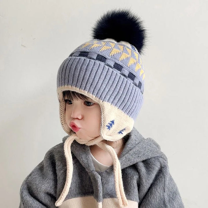 Girls Boys Bobble Kids Hat for Children 1-4Y