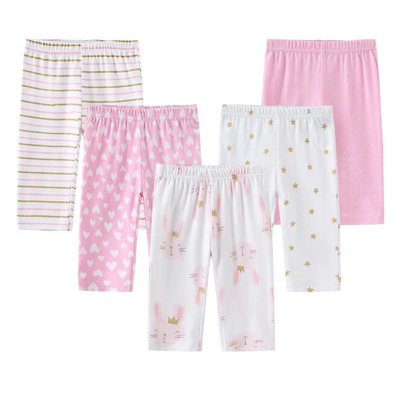 3/4/5PCS/LOT 100%Cotton Soft Girl Baby & Boy trousers Pants 0-24M