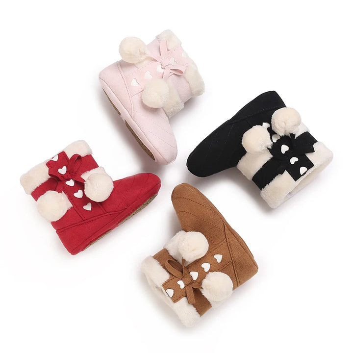 Newborn baby boy girl snow winter boots