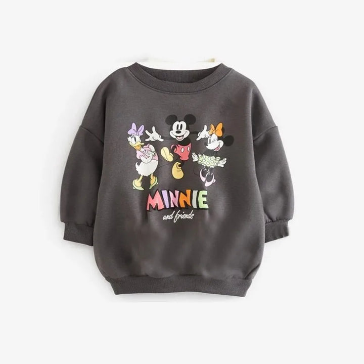 Girls Hooded Tops Fashion Casual Cartoon Sweatshirt Long Sleeve Tops Kids Autumn Costume Cute Baby Minnie Daisy Print Hoodies