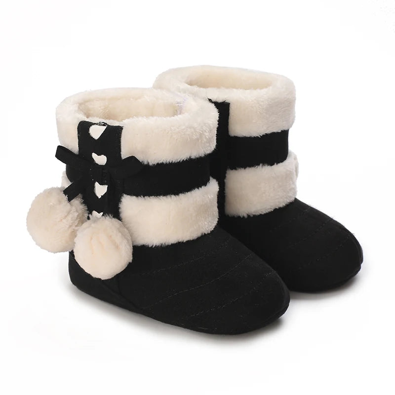 Newborn baby boy girl snow winter boots