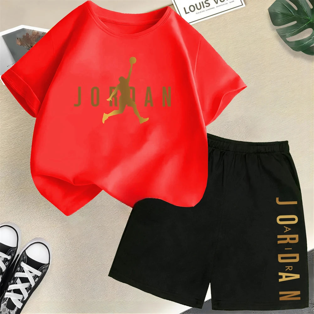 T-shirt Shorts 2pcs Set Kids Boy Girl Fashion Clothing