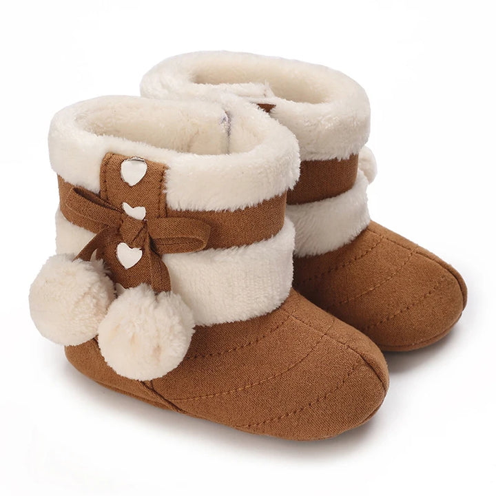 Newborn baby boy girl snow winter boots