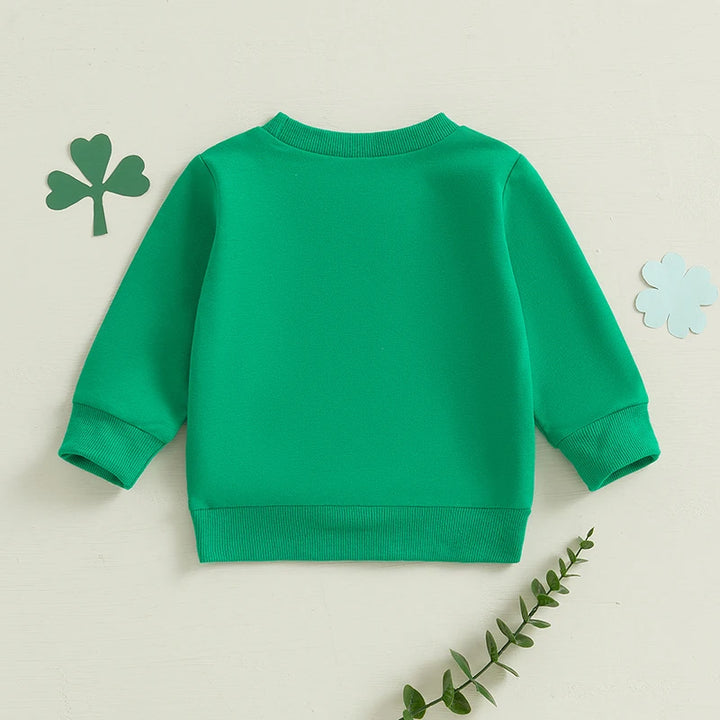 St Patrick s Day Kids Green Shamrock Print Hoodie Toddler Boy Girl Long Sleeve Pullover Irish Clover Sweatshirt Top