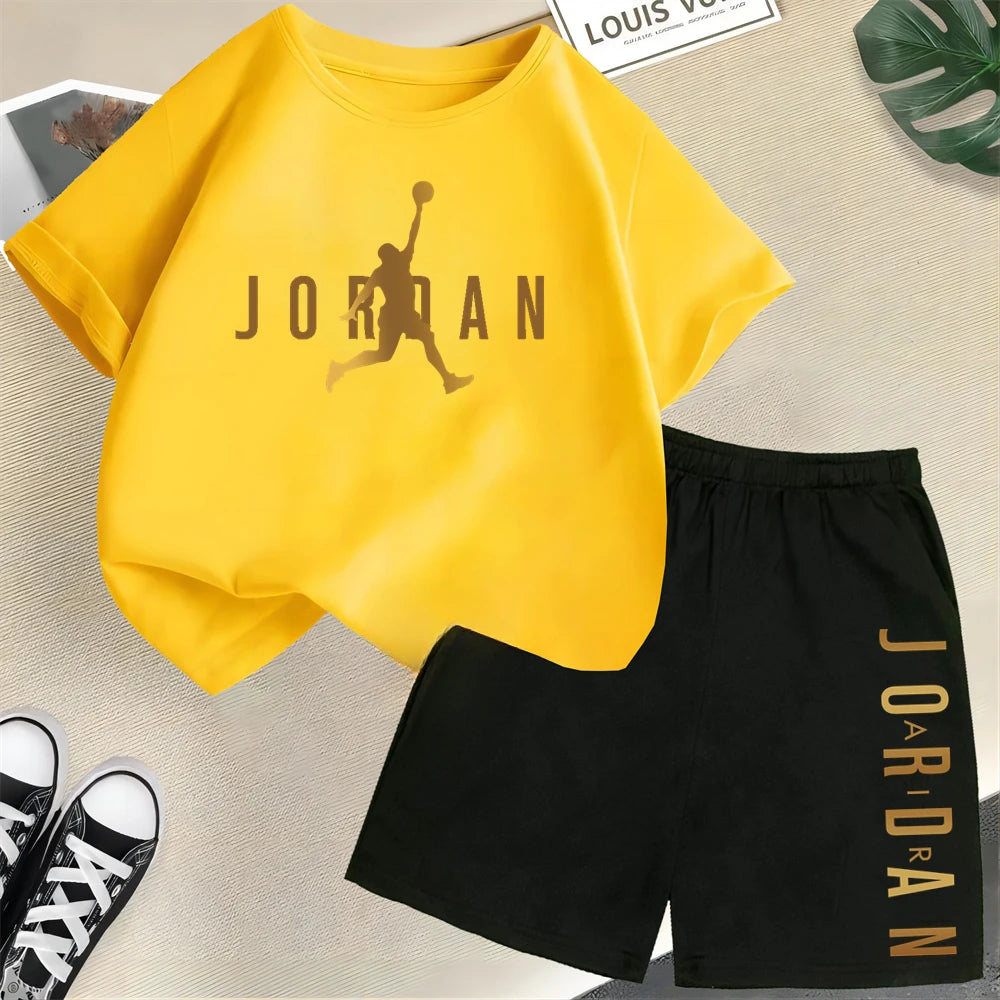 T-shirt Shorts 2pcs Set Kids Boy Girl Fashion Clothing