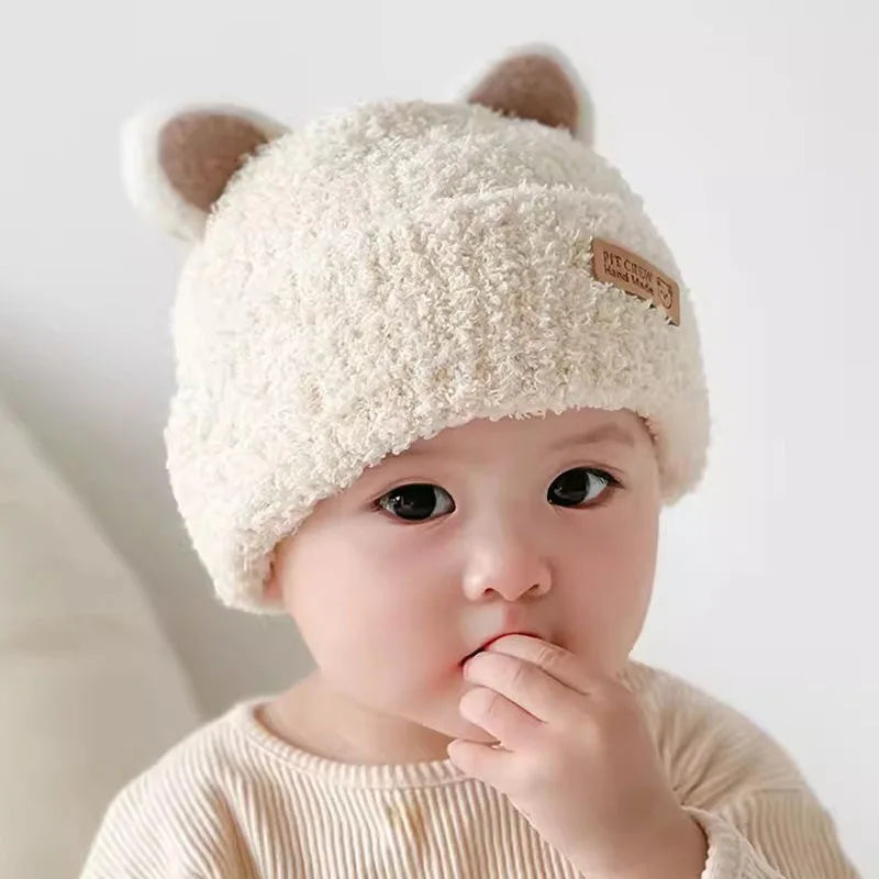 Baby Boy Beanie Protect Neck Bear Windproof Winter