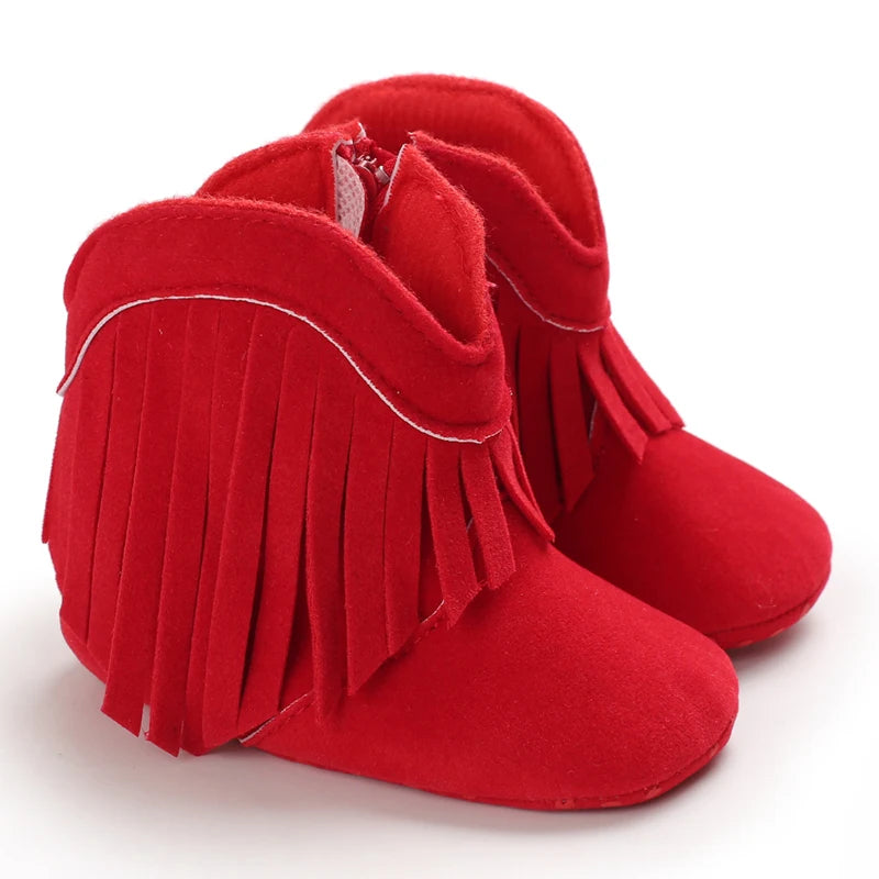 Baby Booties Vintage Tassel Anti-slip Sole Winter Warm Baby Boys Girls Shoes