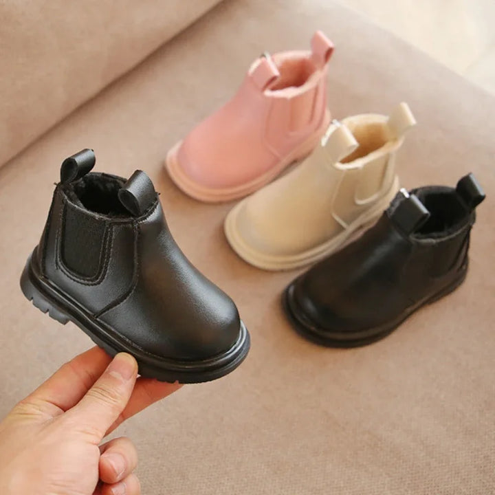 Little Boys Girls Ankle Leather Boots