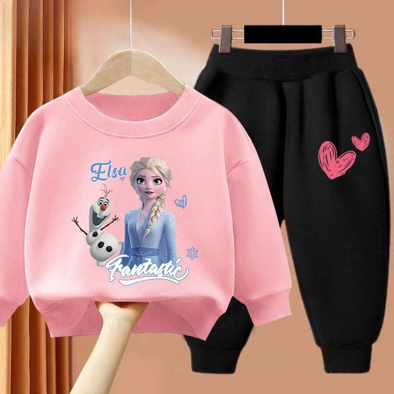 DISNEY Frozen Elsa Baby Girls Clothing Sets Spring Autumn Hoodies Two Piece