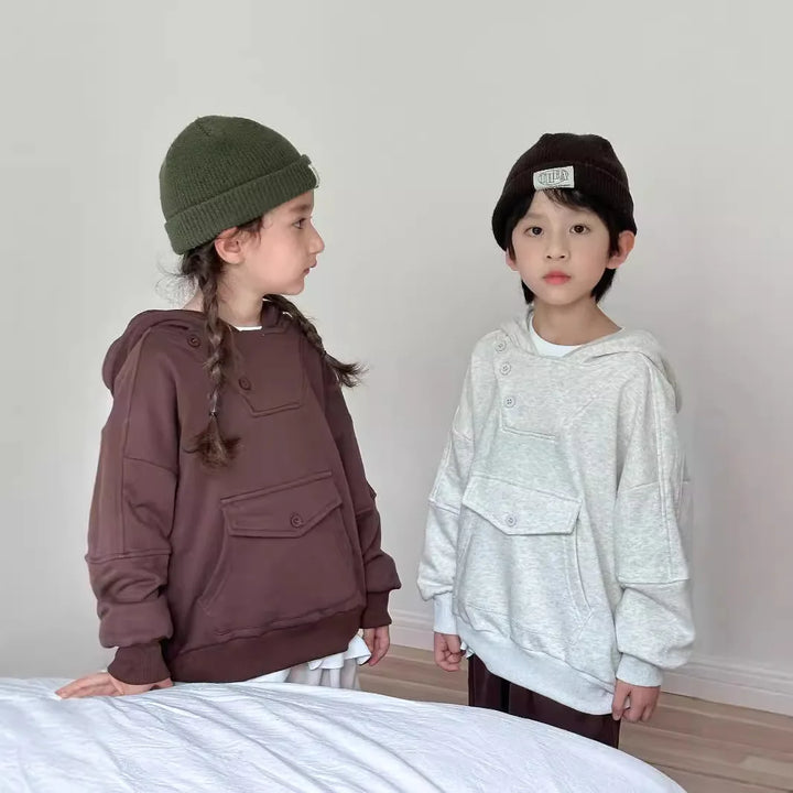 Pullover Casual Loose Cotton Toddler Baby Girls Hooded Tops