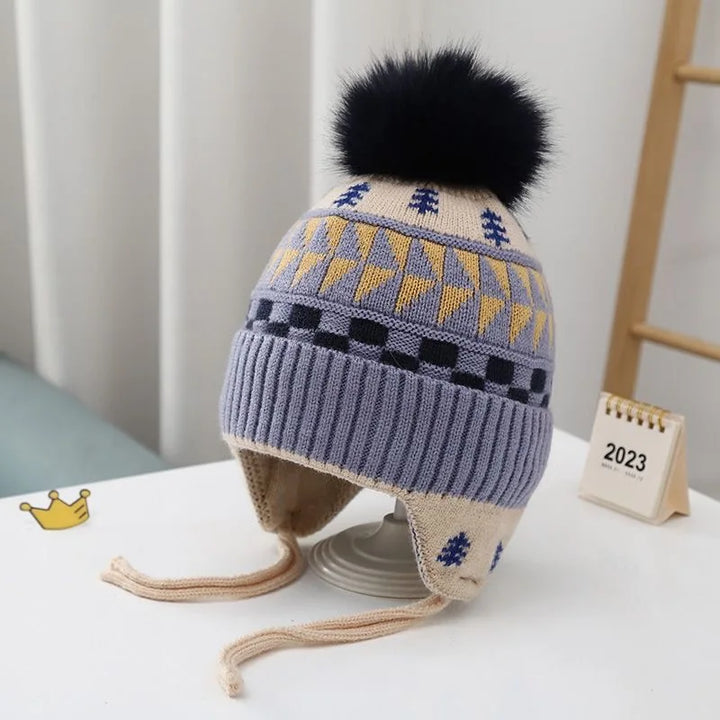 Girls Boys Bobble Kids Hat for Children 1-4Y