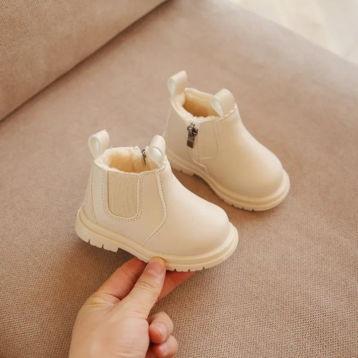 Little Boys Girls Ankle Leather Boots