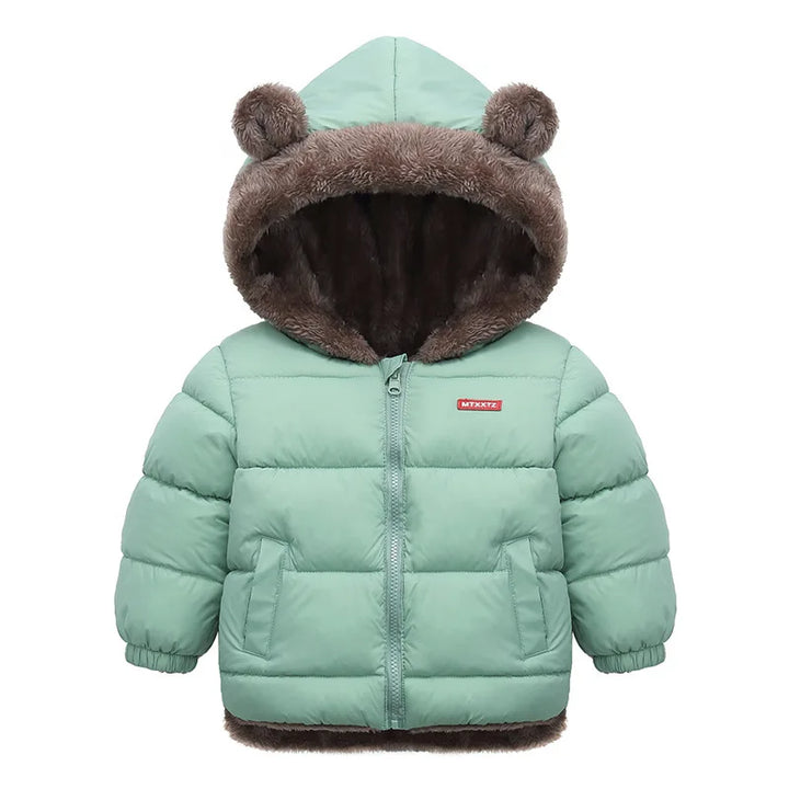 Baby Boys Girls Jacket Hooded Cotton Outerwear Children's Thick Fleece Coat Cashmere Padded Jackets Winter Boys Girls Warm Coats