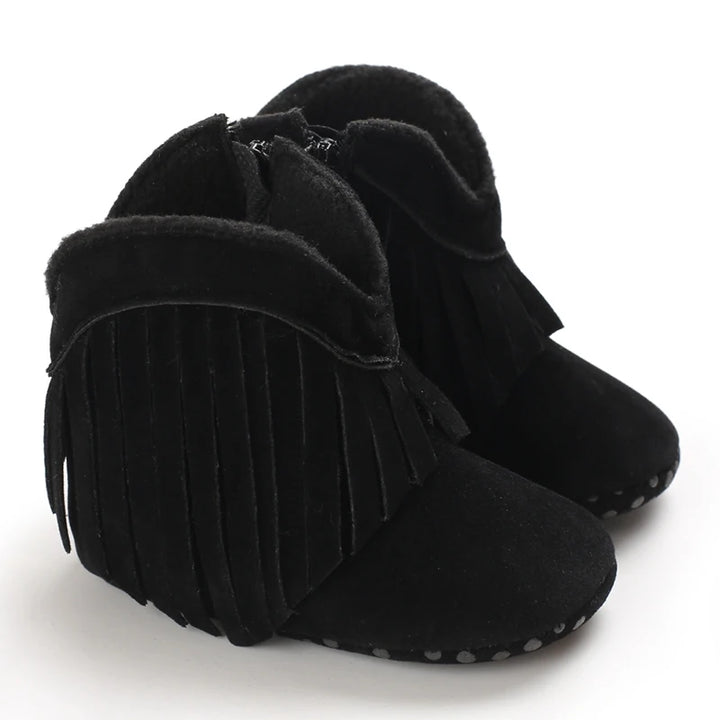 Baby Booties Vintage Tassel Anti-slip Sole Winter Warm Baby Boys Girls Shoes