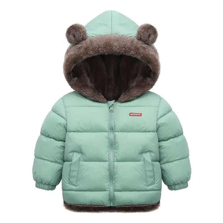 Baby Boys Girls Jacket Hooded Cotton Outerwear Children's Thick Fleece Coat Cashmere Padded Jackets Winter Boys Girls Warm Coats