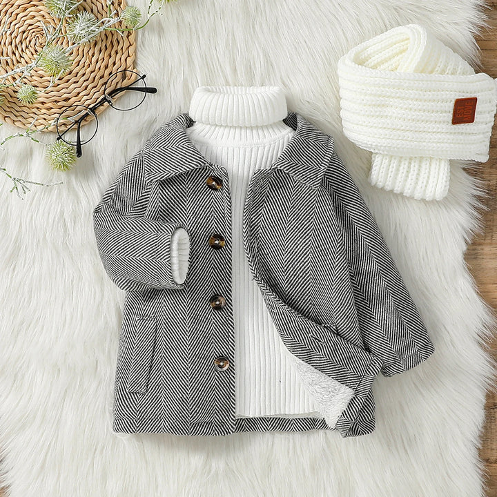 Baby Boys 1-3Y Fall/Winter Long Sleeve Plush Warm  Jacket