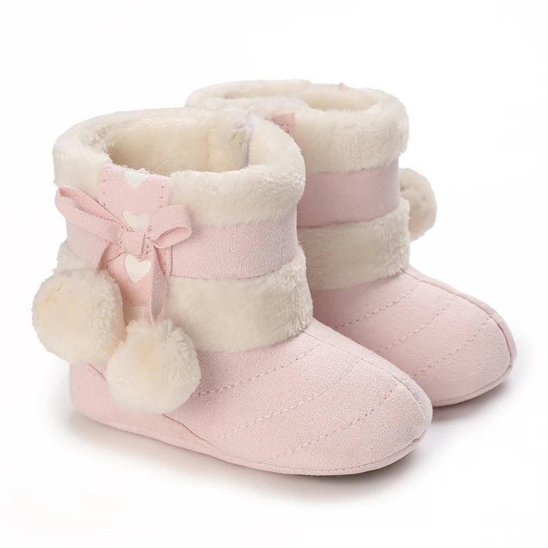 Newborn baby boy girl snow winter boots