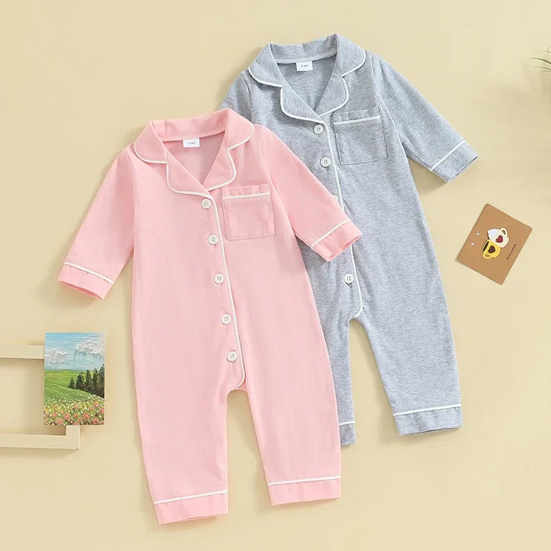 Baby Boys & Girls Rompers Pajamas Patchwork Nightwear