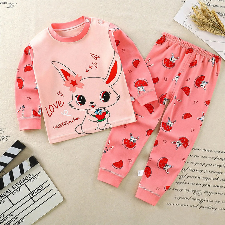 Toddler Kids Boys Girls Long Sleeve Pajamas Cartoon Tops