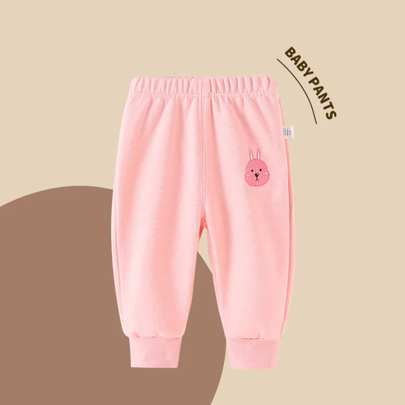 2024 Autumn Children Girl Sports Pant Cotton Cartoon Printed Infant Baby Girl Jogger Pant Loose Candy Color Casual Kid Girl Pant