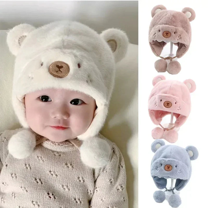 Cute Winter Warm Kids Girl Boys Baby Hats Fleece Wool